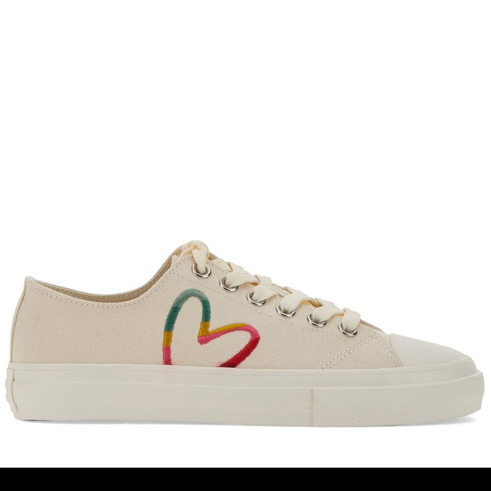 Paul Smith raibow heart-embroidered low-top sneakers NWT